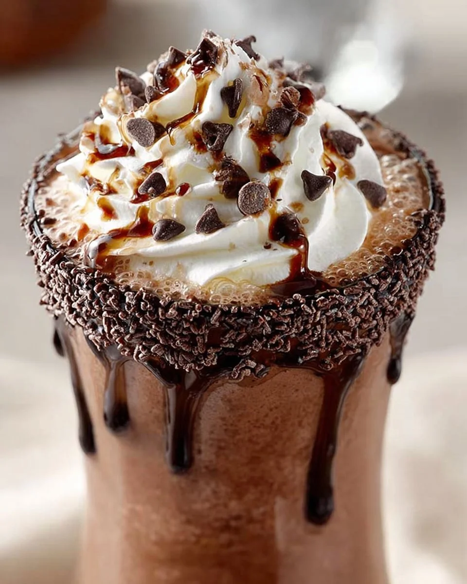 Decadent chocolate mudslide dessert topped with whipped cream and chocolate shavings.