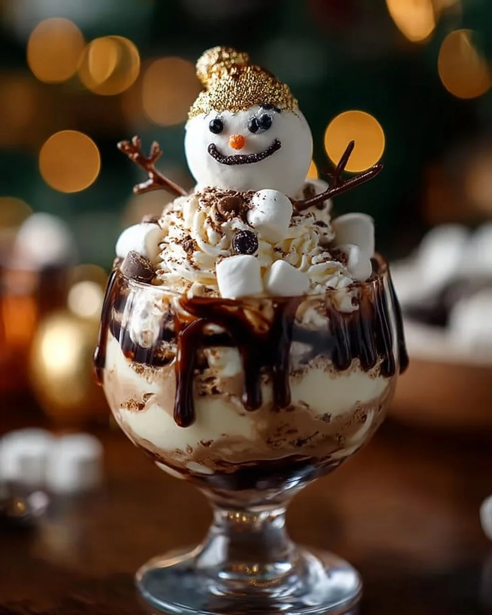Dirty Snowman Baileys ice cream cocktail topped with whipped cream and chocolate shavings