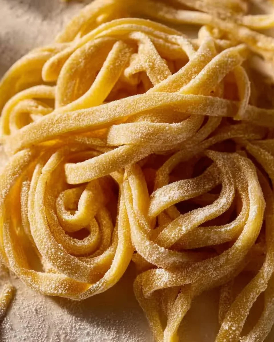 Bowl of homemade egg noodles ready to be served in a delicious dish