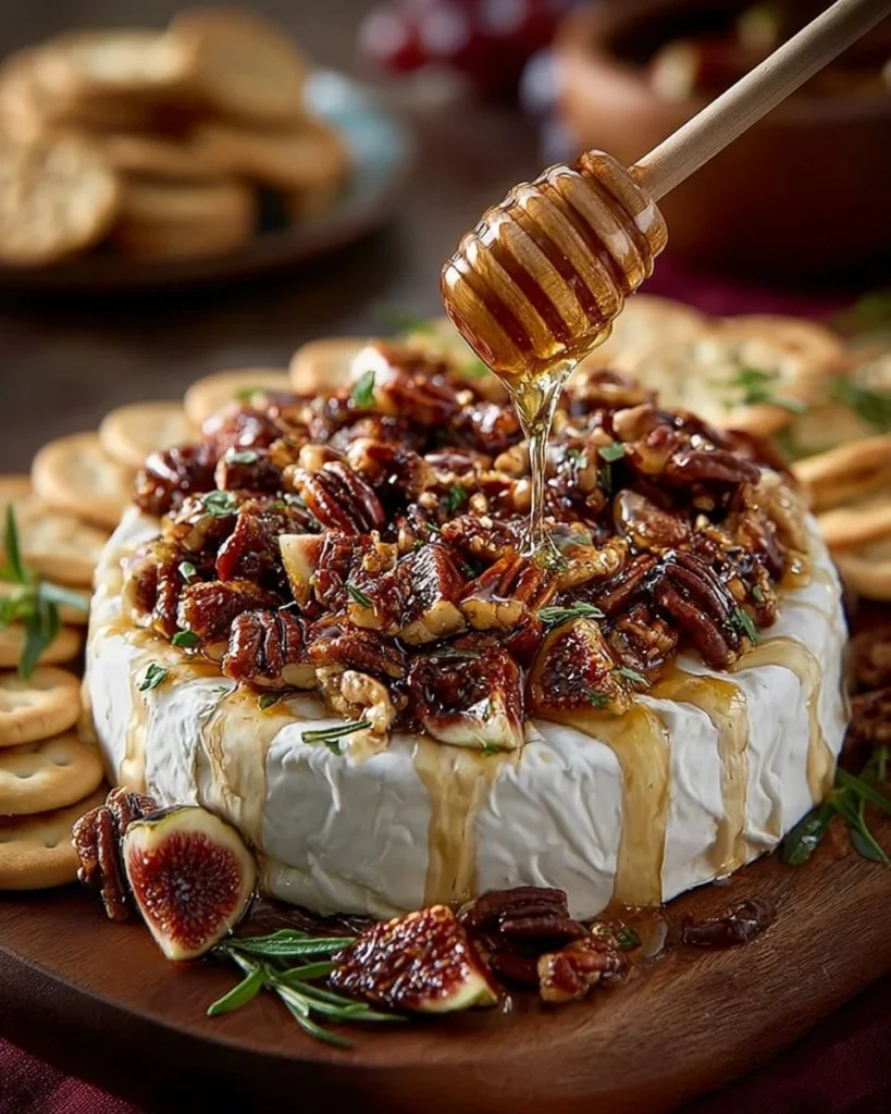 Honeyed Fig Pecan Baked Brie