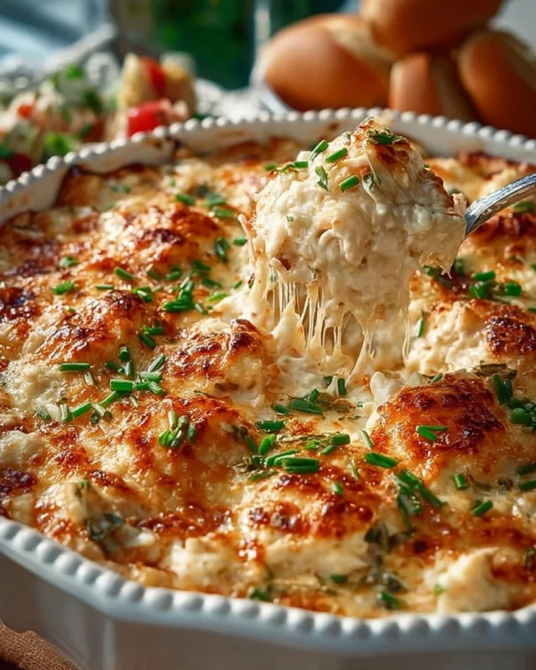 Delicious hot crab dip served in a bowl with crackers