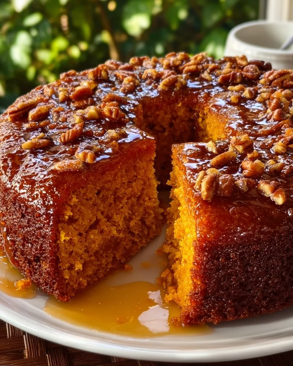 Delicious homemade sweet potato cake topped with creamy frosting.