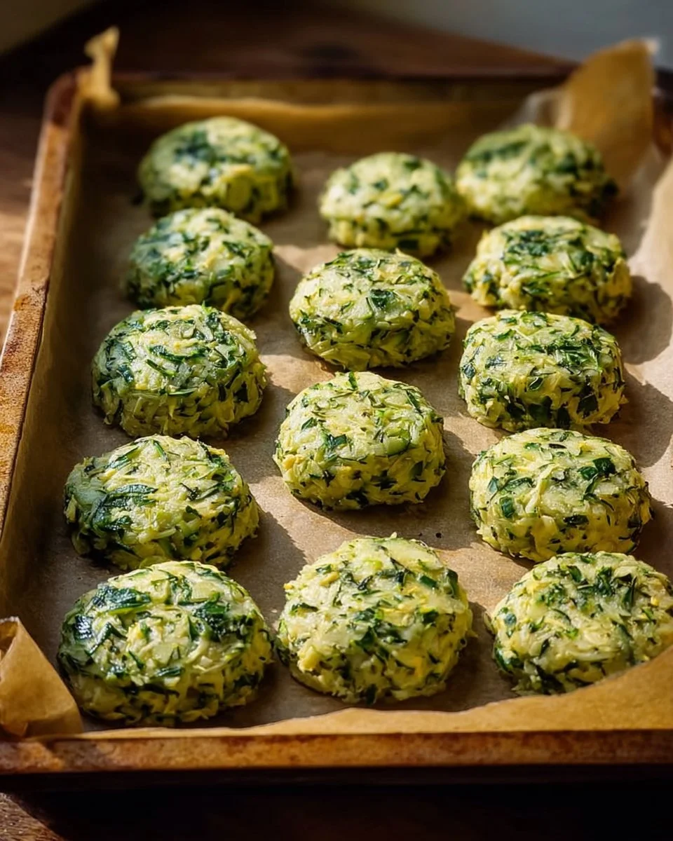 Kotlety z cukinii i serka wiejskiego na talerzu.