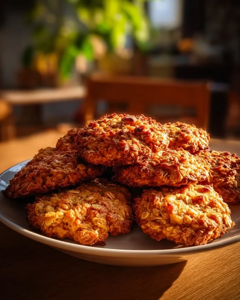 Pyszne ciasteczka owsiane z bananem na talerzu