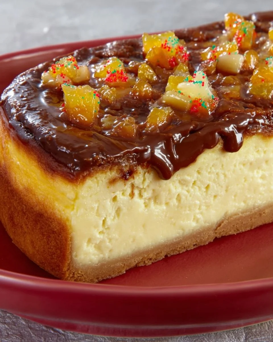 Pyszny sernik z mlekiem w proszku na talerzu