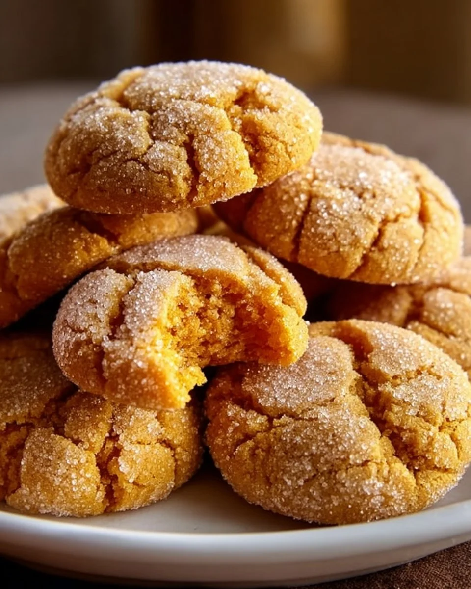 Plate of Soft Batch Pumpkin Sugar Cookies with autumn decorations