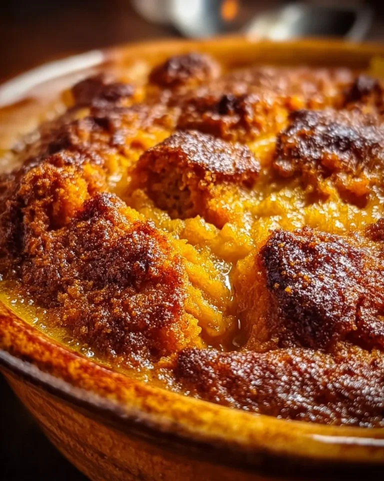 Southern sweet potato cobbler served in a rustic dish with a golden crust.