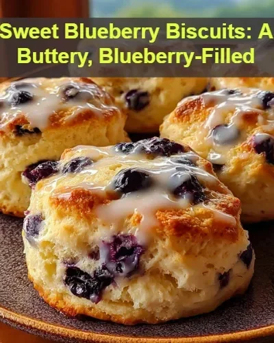 Freshly baked sweet blueberry biscuits with a buttery texture and blueberries