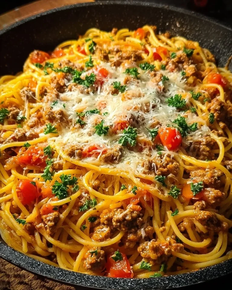 A delicious serving of Taco Spaghetti with cheese and toppings