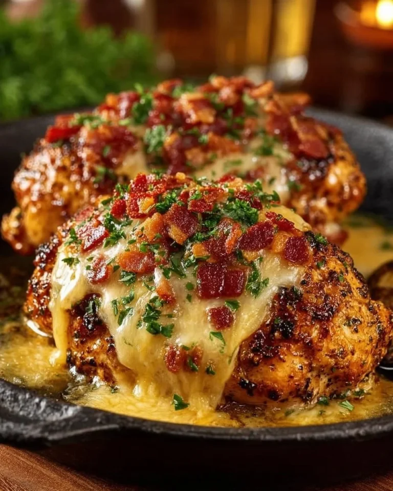 Texas Roadhouse Smothered Chicken topped with jack cheese on a plate