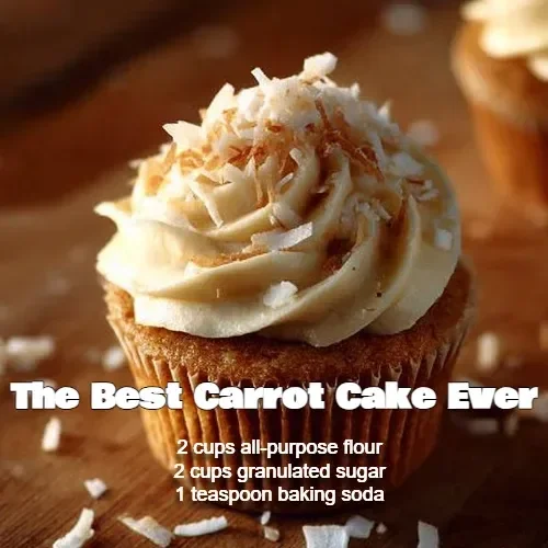 Delicious slice of the best carrot cake with cream cheese frosting