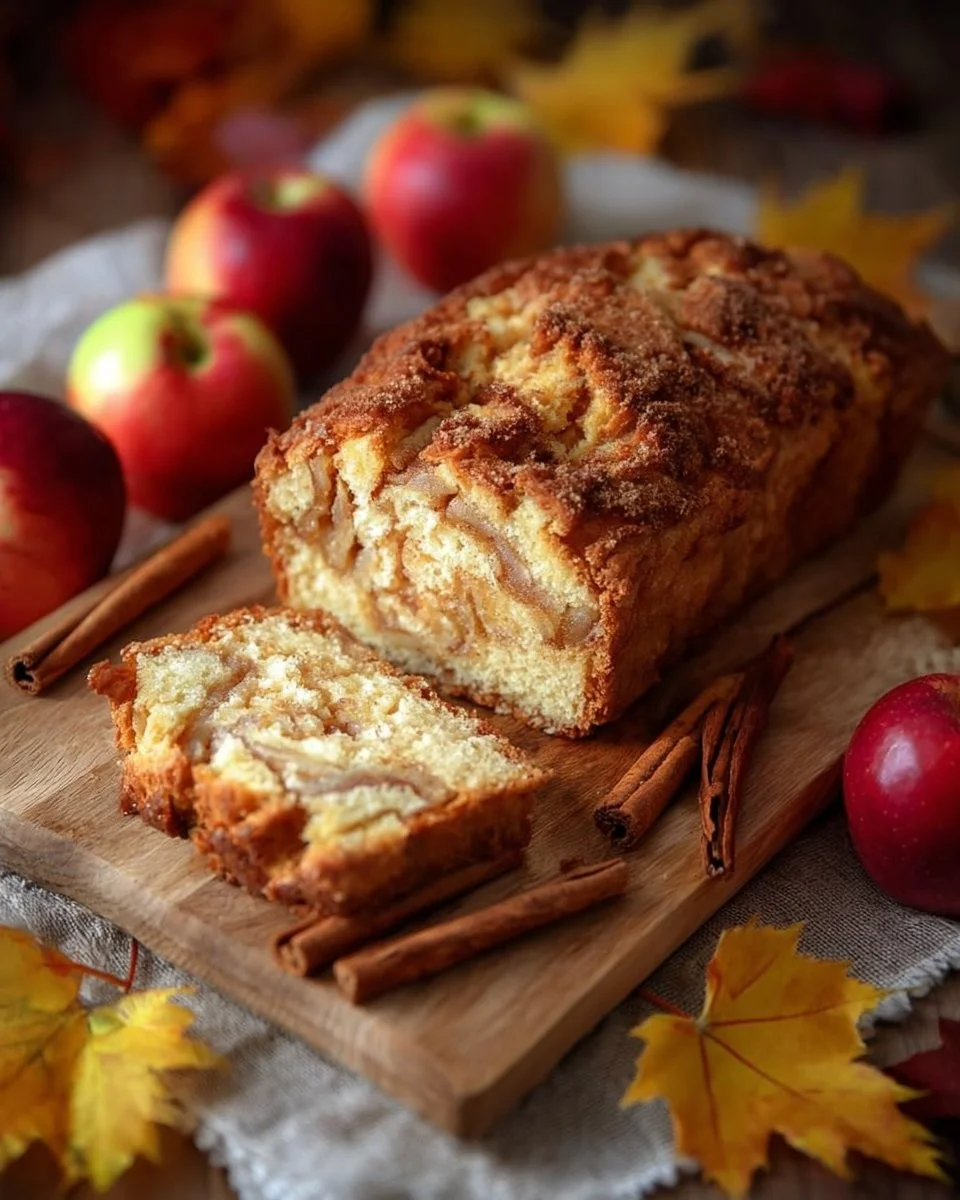 Ucierane ciasto z jabłkami i cynamonem na talerzu