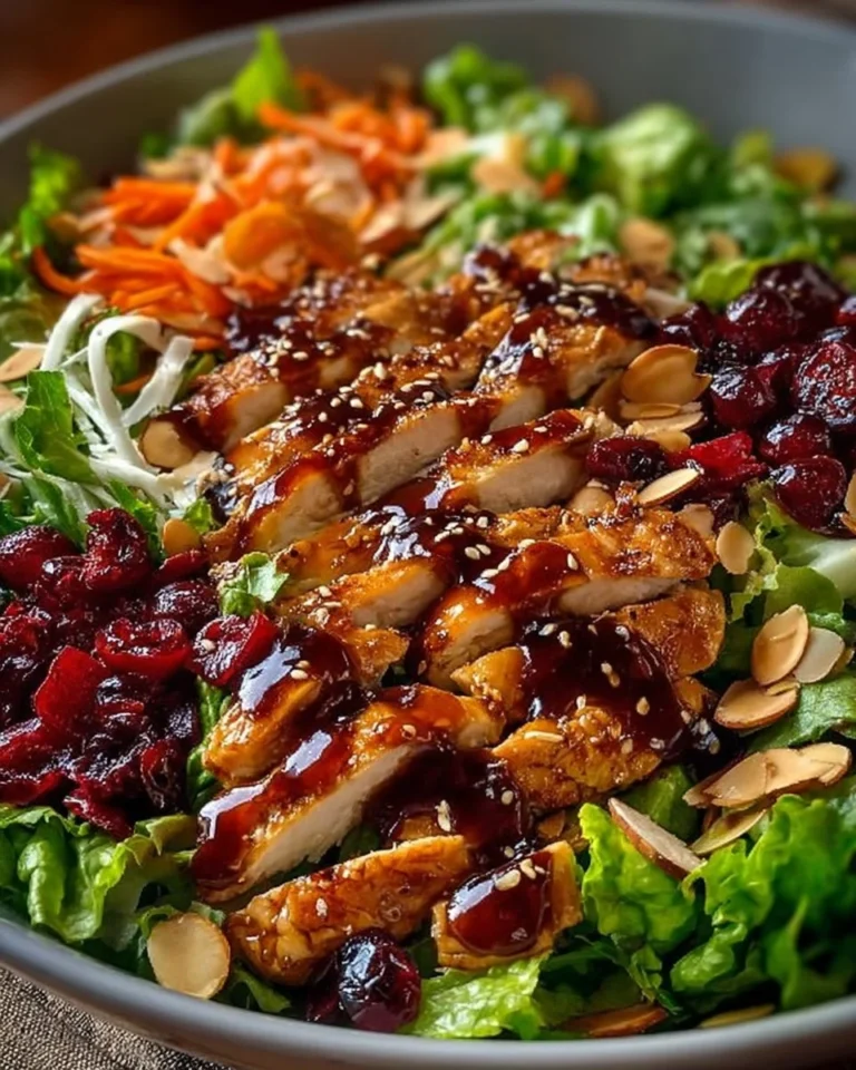 Asian Chicken Cranberry Salad with fresh ingredients and a vibrant presentation