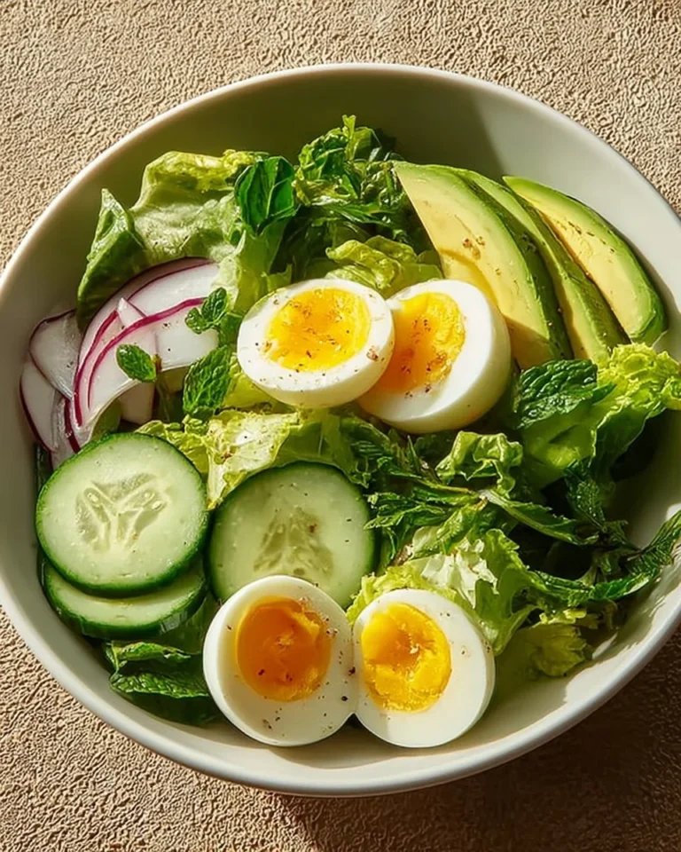 Avocado Egg Salad with cucumber served in a bowl