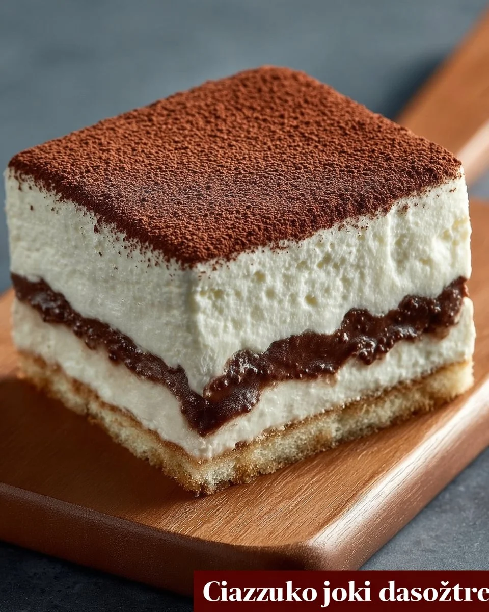 Ciasto jogurtowe z mascarpone i czekoladą na talerzu