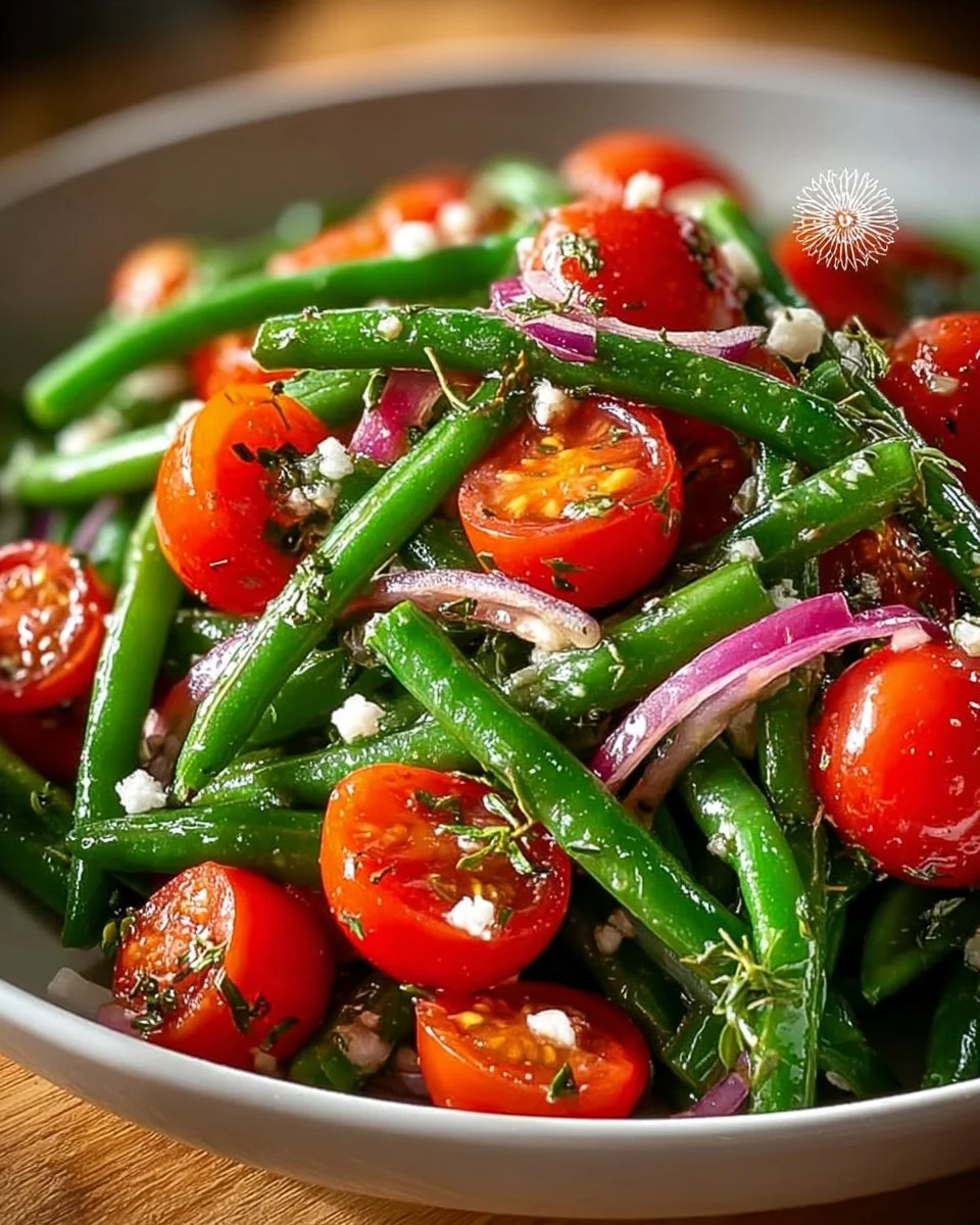 Italian green bean and tomato salad, a vibrant and healthy dish.