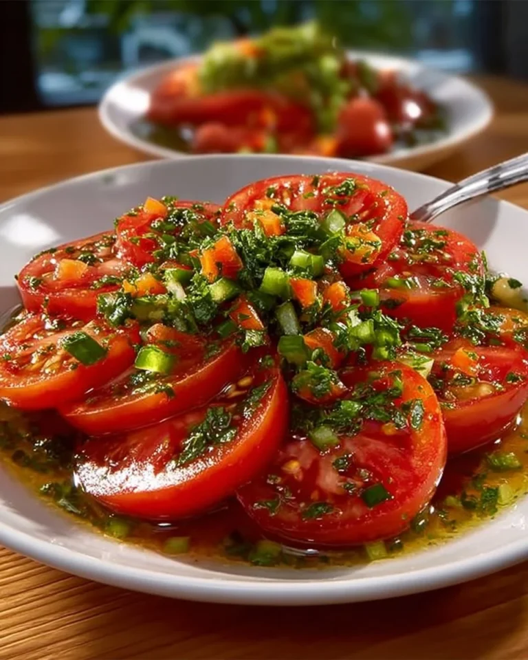 Colorful Magic Tomato Salad with fresh veggies and herbs
