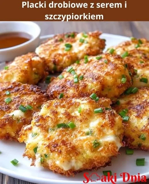 Placki drobiowe z serem i szczypiorkiem