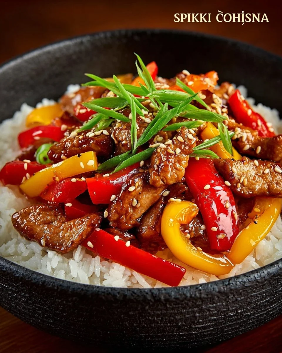 Pyszna wieprzowina po chińsku z warzywami i przyprawami